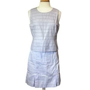 ANNEX Casual Corner Women's 8P Lavender Eyelet Top & Skirt Set Cottage Casual